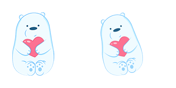 We Bare Bears Ice Bear with Heart Cursor Pack