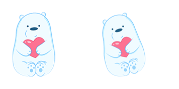 We Bare Bears Ice Bear with Heart Animated cute cursor