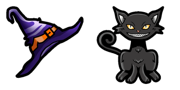 Paquete de Cursores Halloween: Hat and Black Cat