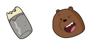 We Bare Bears Grizzly Bear & Food cute cursor