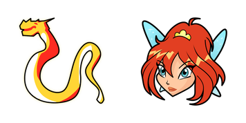 Winx Bloom & Dragon Flame cute cursor