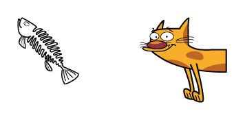 CatDog Cat & Fish Bone Cursor Pack