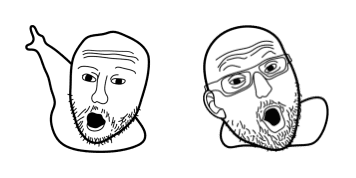 Two Soyjaks Pointing Meme Animated