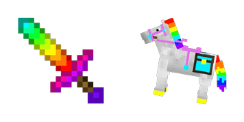 Paquete de Cursores Minecraft Rainbow Sword & Horse