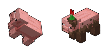 Minecraft Pig & Muddy Pig Cursor Pack