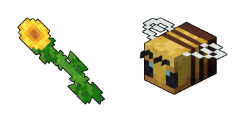 Minecraft Flower & Bee Cursor Pack