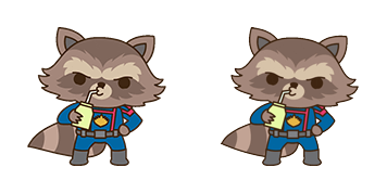 حزمة كروس Chibi Rocket Raccoon Drinking