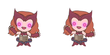 Chibi Scarlet Witch with Darkhold Cursor Pack