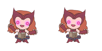 Chibi Scarlet Witch with Darkhold Animated