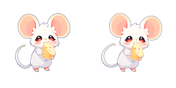 Cute Mouse Eating Cheese Animated