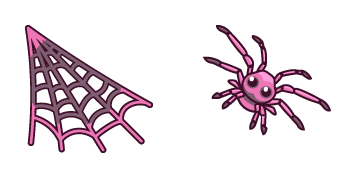 Pink Cute Spider & Web Cursor Pack