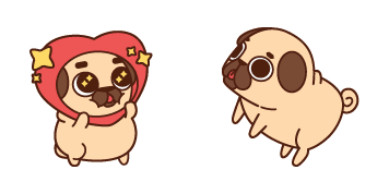 Kawaii Puglie Pug Cursor Pack