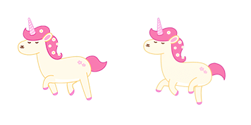 Cute Beige Unicorn Animated