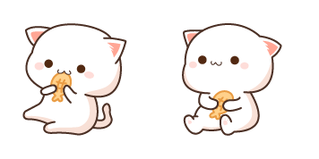 Mochi Peach Cat Eating Pancake Cursor Pack