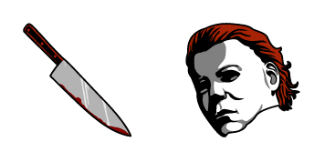 Michael Myers Mask & Knife Animated cute cursor