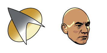 Star Trek Jean-Luc Picard & Starfleet Combadge курсор пак