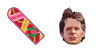 Back to the Future Marty McFly & Hoverboard cute cursor