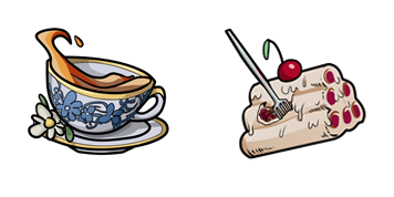 Tea & Cherry Cake Cursor Pack