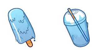 Blue Ice Pop & Milk Cocktail Cursor Pack