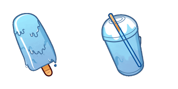 Blue Ice Pop & Milk Cocktail Animated
