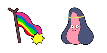 Adventure Time Abracadaniel & Rainbow Animated cute cursor