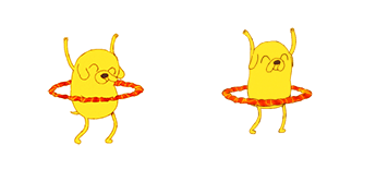 Adventure Time Jake Dancing with Hula Hoop Animated
