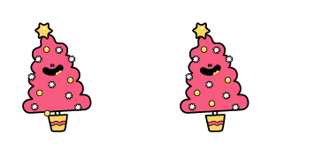 Funny Pinky Christmas Tree Animated