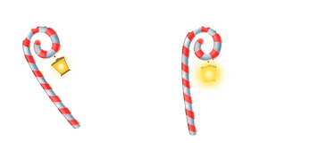 Paquete de Cursores Christmas Candy Cane Staff with Lantern