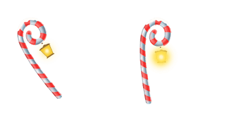 Christmas Candy Cane Staff with Lantern