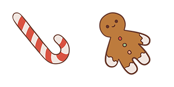 Paquete de Cursores Christmas Candy Cane & Gingerbread Man