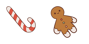 Christmas Candy Cane & Gingerbread Man Animated