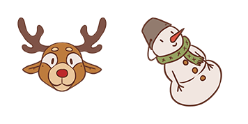 Christmas Reindeer & Snowman Animated