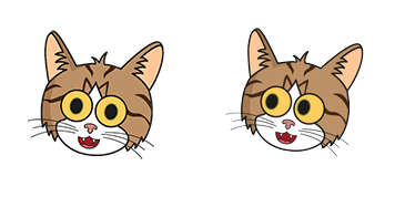 Funny Brown & White Cat Animated