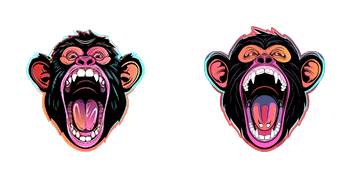 Colorful Angry Gorilla Cursor Pack