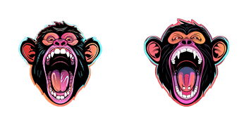 Colorful Angry Gorilla Animated