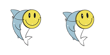 Shark with Smiley Face Mask Cursor Pack