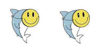 Shark with Smiley Face Mask Animated