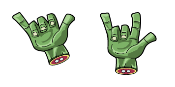 Halloween Zombie Hand Call Me & Rock On Cursor Pack