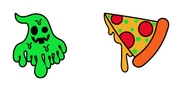 Halloween Slime Ghost & Piece of Pizza