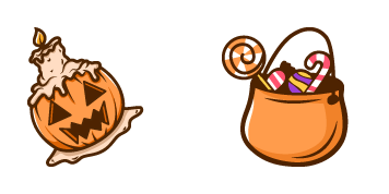 Halloween Pumpkin Candle & Candy Bag Cursor Pack