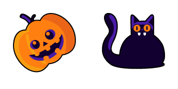 Halloween Pumpkin & Black Cat Cursor Pack