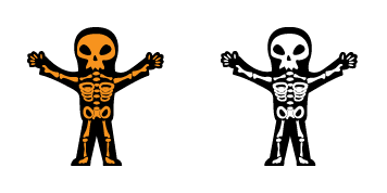Halloween Flashing Skeleton Animated