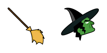 Halloween Witch & Broom Animated