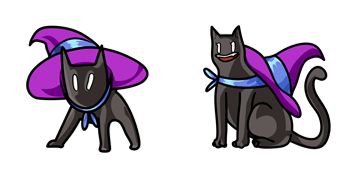 Halloween Black Cat in Witch Hat Cursor Pack