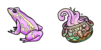 Halloween Pink Frog & Witch’s Cauldron Cursor Pack