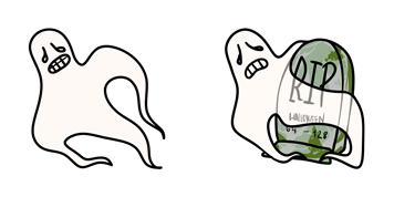 Halloween Ghost & Gravestone