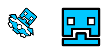 Geometry Dash Blue UFO 2 & Cube 10 Cursor Pack