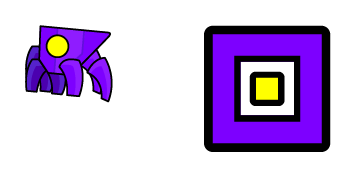 Geometry Dash Purple Spider 1 & Cube 1 Animated cute cursor