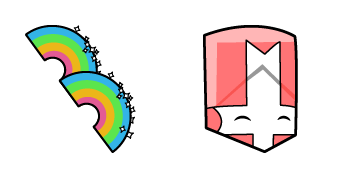 Castle Crashers Pink Knight & Rainbow Chain Cursor Pack