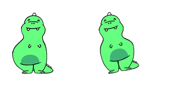 Funny Green Dinosaur Dancing Animated